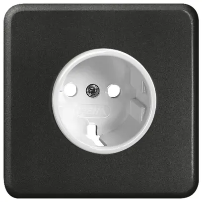 Kit frontal FH pour prise Schuko noir 