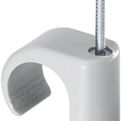 Bride à clou pour tube M16 gris clair 1-vis 