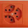 Prise INC 3×T23 16A 53mm, EDIZIOdue orange, avec bornes enf. 
