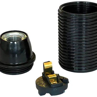 Douille Elektrogros E14 thermoplast avec filetage extérieur noir 