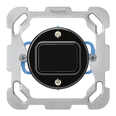 Inserto per contatto pulsante INC basico C/1L con placca di fissaggio nero 