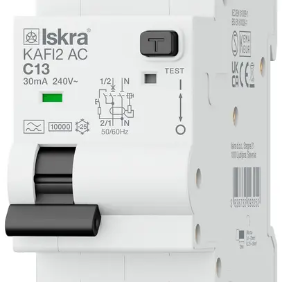 Disgiuntore differenziale ISKRA KAFI2 2P caratteristica C 13A 0.03A tipo A 2UM 