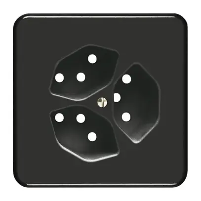 Kit frontale FH per presa 3×T13 nero 