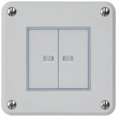 Contact à poussoir ENC robusto IP55 2×1P gris 2×lumineux 