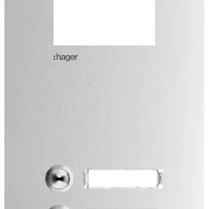 Piastra frontale Hager intercom mono 2× 150×315×32mm acciaio affinato 
