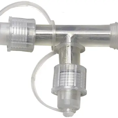 Distributore a T System LED/Expo Extra trasparente, con 2 partenze da avvitare 