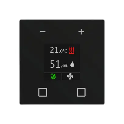 Thermostat d'ambiance KNX ENC MDT CN-RTR60S16.01 écran 4×DI noir mat 