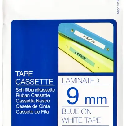Cassette ruban Brother TZe-223 9mm×8m, blanc/bleu 