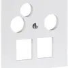 Plaque frontale R&M MiniDat 2×RJ45 3×coaxial 60×60mm blanc 