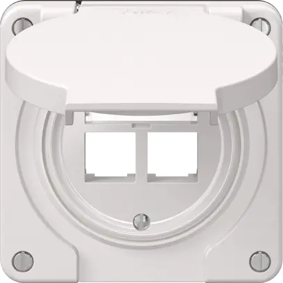 Kit de montage Feller S-One EASYNET N.CO, pour 2×RJ45, profondeur 28 mm, blanc 