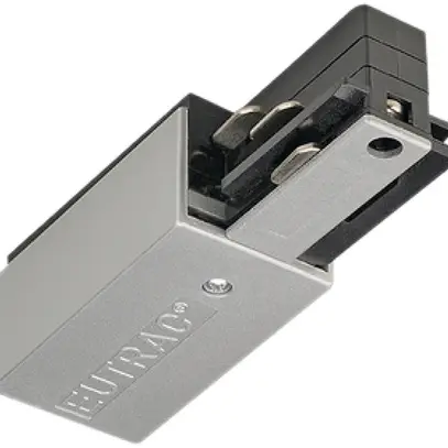 Alimentazione SLV per binario conduttore AP EUTRAC, terra destra grigio argento 