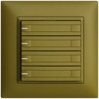 Poussoir ENC KNX 4× EDIZIOdue olive RGB avec LED avec insert papier 