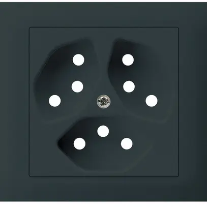 Kit frontale INS Hager kallysto per presa G3 3×tipo 13 telaio a innesto nero 