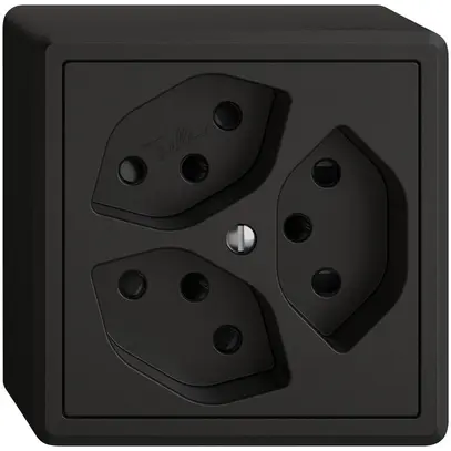 Prise AP EDIZIO.liv SNAPFIX® 3×T13 avec shutter no 