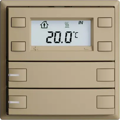 Poussoir RTH ENC KNX 2× EDIZIOdue F sand, avec LED RGB 