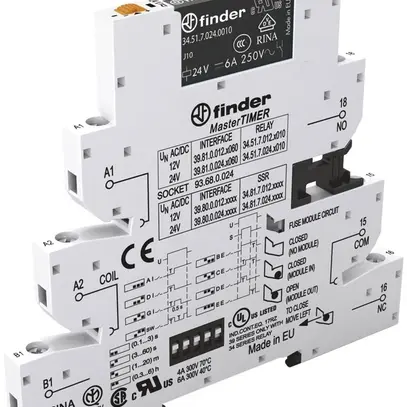 REG-Koppelrelais Finder MasterTIMER, 12VAC/DC, 1W 6A, Schraubanschluss 