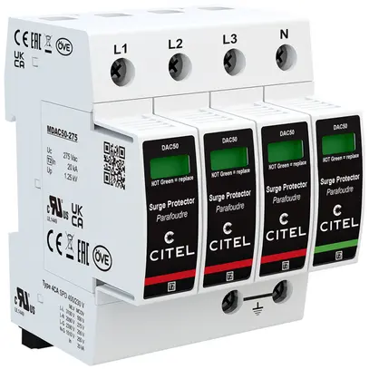 Überspannungsableiter  Citel DAC50VGS-31-275, Typ 2+3, 3-polig 