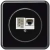 Scatola di raccordo INC basico 1×RJ45u+1×TT83 nero 