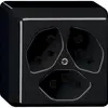 Presa AP Hager basico 3×tipo 23 P nero 