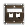 Kit montaggio INC EDIZIOdue, con cappa di uscita obliqua, per 2×RJ45, coffee 