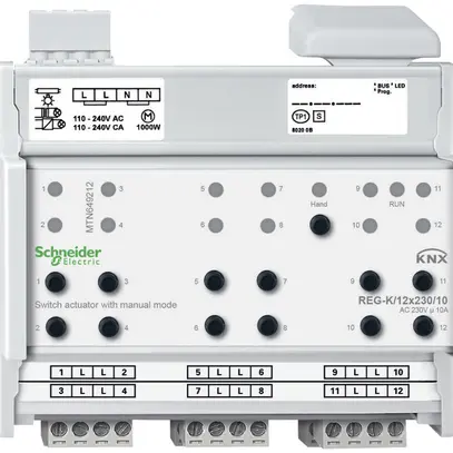 Attuatore-commutatore AMD KNX SE, 12×230V, MTN649212 