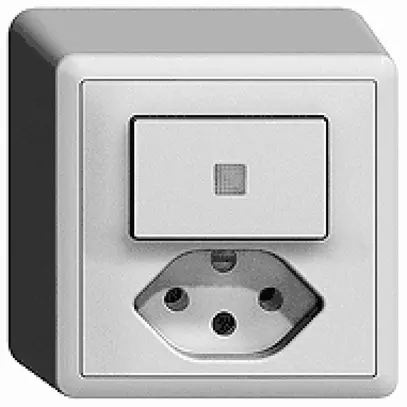 Combinaison lum. AP 3/1L+T13 EDIZIOdue gris foncé, lentille LED jaune 