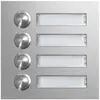 Plaque à poussoir Hager elcom.modesta avec plaque nominative LED, 4 appartements 
