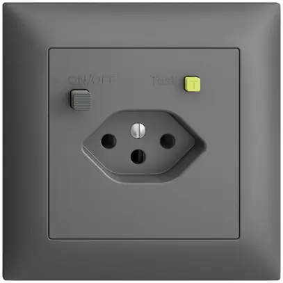 Prise ENC EDIZIOdue T13 FI 30mA FMI, gris foncé 