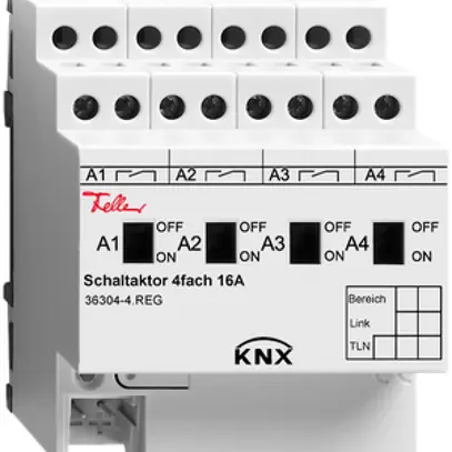 Actionneur-commutateur INC KNX 4×16A 4UM REG-K FH 