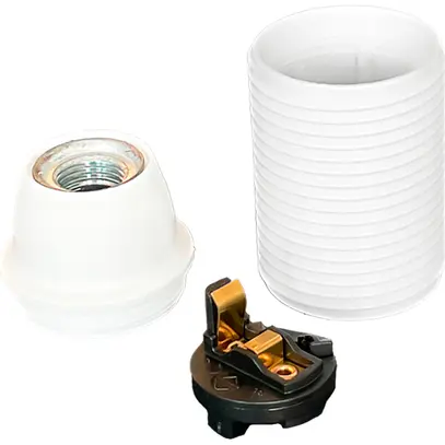 Douille Elektrogros E14 thermoplast avec filetage extérieur blanc 