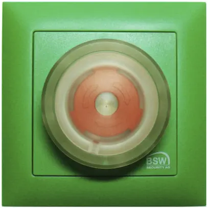 Poussoir arrêt urgence ENC BSW vert, LED rouge 