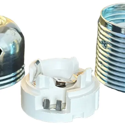 Fassung Elektrogros Schraubfassung E27 mit Aussengewinde weiss verzinkt 