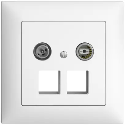 Prise multimédia 11dB ENC Edue FMI, prise terminale/passage, 2×RJ45 Keystone bc 