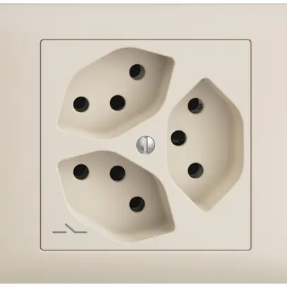 Presa INS EDIZIOdue 3×T13 crema 1×S 