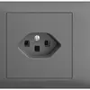 Prise INC EDIZIOdue T23 16A gris foncé, 45…69mm, avec bornes enfichables 