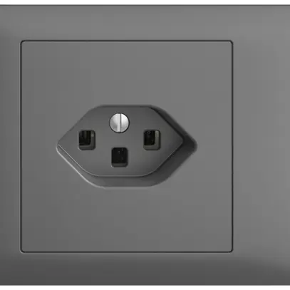 Prise INC EDIZIOdue T23 16A gris foncé, 45…69mm, avec bornes enfichables 