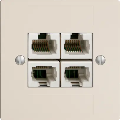 Inserto per presa di raccordo INC 4×RJ45/u 4P sep.EDIZIOdue crema ITplus 