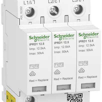 Parasurtension combiné Schneider Electric Acti9 iPRD1 12.5R 3P type 1+2 