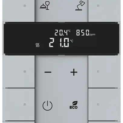 Raumbediengerät ABB-free@home SBC-F-10.0.1, RTR IAQ 10 Tasten alusilber 