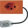 Presa INS 1×tipo 13 Hager FLF per cavo piatto Technofil L2 arancione 