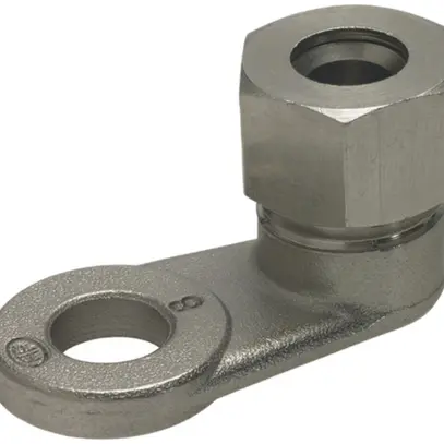 Capocorda a vite Flury PA 73 per filo, Ø 8mm, ottone-nichelato L-90° 