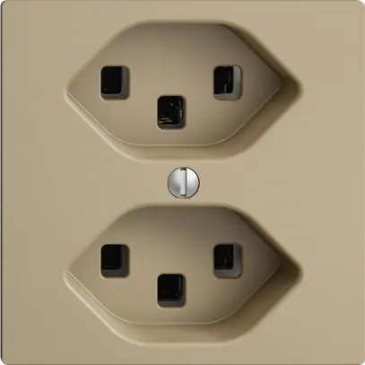 Prise EDIZIOdue 2×T23 sand 16A, avec bornes enf. 