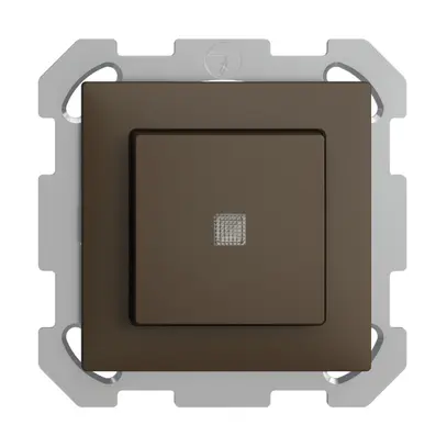 Contact à poussoir lum. ENC EDIZIOdue A-R/1P coffee, lentille LED jaune 