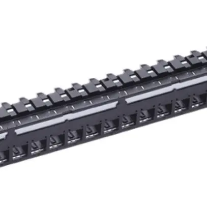 Panneau de distribution 19" R&M PC 1UH vide 24×RJ45 C6A/s-noir 