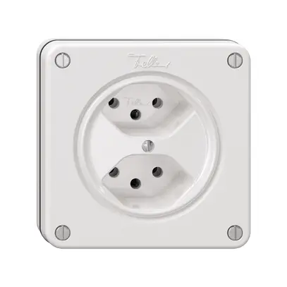 Presa NUPU NEVO, 2×T13, bianco 