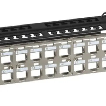 Pannello patch 19" INFRALAN 48-Port Keystone vuoto schermato 1UA, natura 