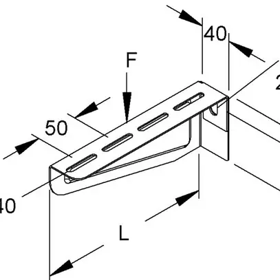Mensola murale 210×80mm zinc.send. 