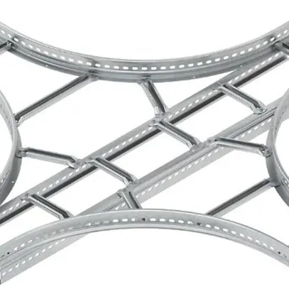 Pièce en croix Niedax, pour KL, 60×600 mm, avec rails latéraux perforés 