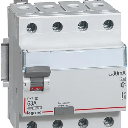 Interrupteur différentiel Legrand DX3standard 4P 400V 40A 0.03A type A 4UM 