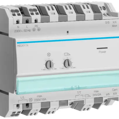 Alimentation de ligne AMD Hager 2-fils, pour interphone, avec relais 